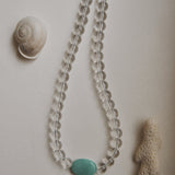 Kan-Studio-Sienna-Necklace-Natural-Glass-Clear-Beads-Beaded-Amazonite-Chunky-Pendant-Bead-Turquoise-Sterling-silver-cool-jewellery-summer-stylish