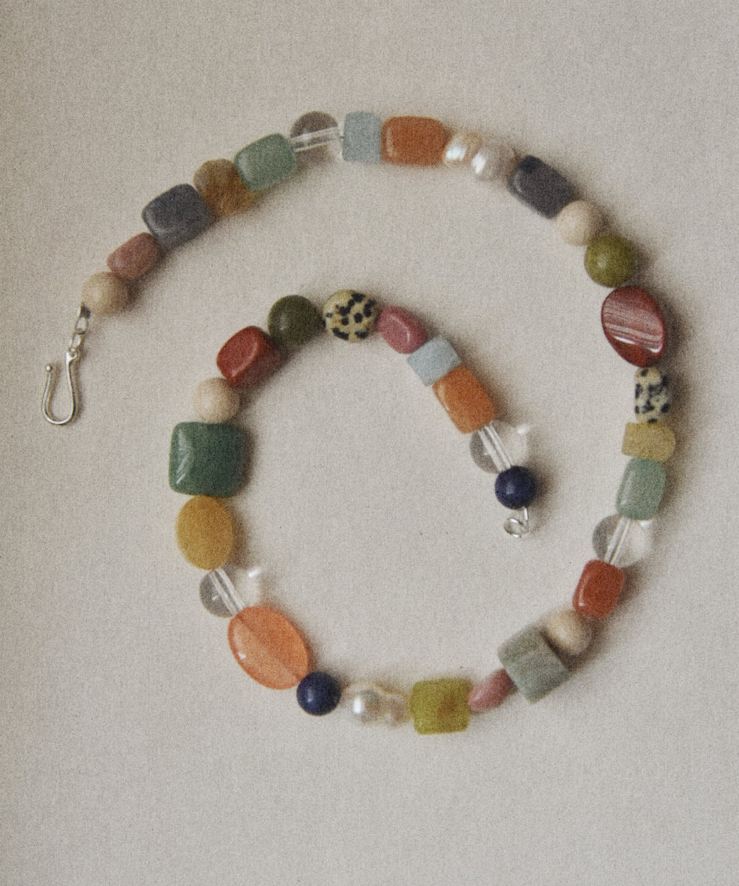 Kan-Studio-Winoma-Necklace-Gemstone-Pearl-Beaded-Bead-Chunky-Multicoloured-Red-Green-Clear-Blue-Chunky-Summer-Statement-Cool-Jewellery
