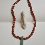 Kan-Studio-Yolanda-Necklace-Red-Jasper-Nugget-Beaded-Green-Aventurine-Large-Gemstone-Spike-Pendant-Natural-Stone-Bead-Bohemian-Cool-Boho-Necklace-Summer-Jewellery
