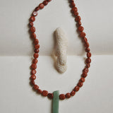 Kan-Studio-Yolanda-Necklace-Red-Jasper-Nugget-Beaded-Green-Aventurine-Large-Gemstone-Spike-Pendant-Natural-Stone-Bead-Bohemian-Cool-Boho-Necklace-Summer-Jewellery