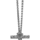 Knotted T Bar Necklace Silver