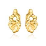 Liz-Crow-London-Fortitude-Statement-Earrings-18CT-GOLD-Sculptural-Molten-Texture-Statement-Studs-Stud-Earring