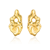 Liz-Crow-London-Fortitude-Statement-Earrings-18CT-GOLD-Sculptural-Molten-Texture-Statement-Studs-Stud-Earring