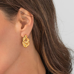 Liz-Crow-London-Fortitude-Statement-Earrings-18CT-GOLD-Sculptural-Molten-Texture-Statement-Studs-Stud-Earring