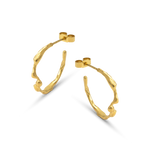 Liz-Crow-London-Gratitude-Hoops-18CT-GOLD-Vermeil-The-Knowing-Hoop-Molten-Texture-Medium-Hoop-earring