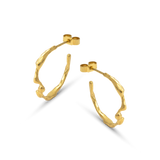 Liz-Crow-London-Gratitude-Hoops-18CT-GOLD-Vermeil-The-Knowing-Hoop-Molten-Texture-Medium-Hoop-earring