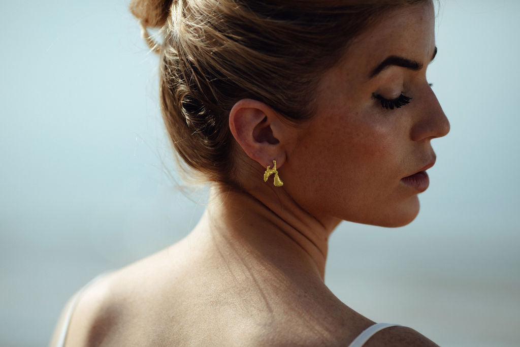 Liz-Crow-London-Jewellery-The-Noticing-Earrings-Sterling-Silver-Asymmetric-Odd-Pair-Statement-Earring-Stud-Molten-Organic-Texture