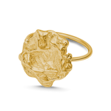 Liz-Crow-London-Presence-The-Deep-Stillness-18ct-Gold-Vermeil-Sculptural-Ring-Molten-Texture-Solitaire-Stacking