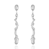 Liz-Crow-London-Resilience-Earrings-The-Flow-Within-Sterling-Silver-Sculptural-Drop-Dangle-Wiggle-Wavey-Organic-Molten-TExture-Statement-Earrings