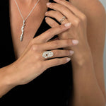 Liz-Crow-London-Resilience-Necklace-Sterling-Silver-Wiggle-Pcean-Drop-Wave-Long-Statement-Pendant-Molten-Texture-Necklace