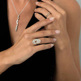 Liz-Crow-London-Resilience-Necklace-Sterling-Silver-Wiggle-Pcean-Drop-Wave-Long-Statement-Pendant-Molten-Texture-Necklace