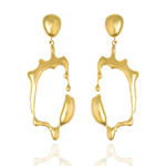 Liz-Crow-London-Tenacity-Earrings-18CT-GOLD-Vermeil-The-Climb-Earrings-Statement-Wavey-Wiggle-Molten-Melting-Texture-Ripple-Drop-Hoops-Drop-Dangle