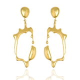 Liz-Crow-London-Tenacity-Earrings-18CT-GOLD-Vermeil-The-Climb-Earrings-Statement-Wavey-Wiggle-Molten-Melting-Texture-Ripple-Drop-Hoops-Drop-Dangle