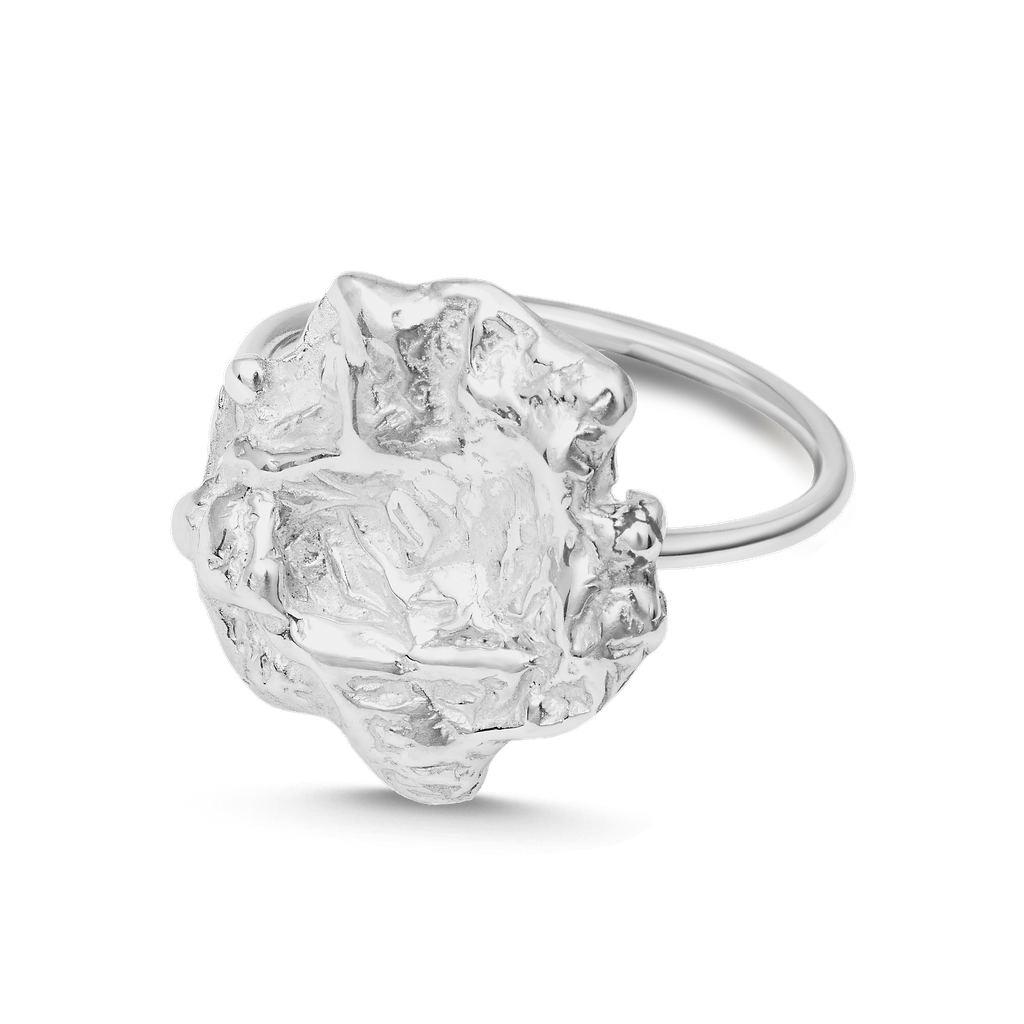 Liz-Crow-Molten-Ring-The-Deep-Stillness-Sterling-Silver-Organic-Molten-Textured-Solitaire-Sculptural-Band-Statement-Cocktail-Ring