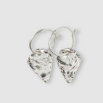 Milly-Maunder-Arma-Shield-Pendant-Drop-Huggies-Hoop-Earring-Textured-Pendant-Sterling-Silver-Silver-Stacking