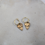 Milly-Maunder-Arma-Textured-Shield-Pendant-Huggies-Drop-Hoop-Earrings-Hoops-Gold-Plated-18ct-Stacking 