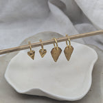 Milly-Maunder-Arma-Textured-Shield-Pendant-Huggies-Drop-Hoop-Earrings-Hoops-Gold-Plated-18ct-Stacking 