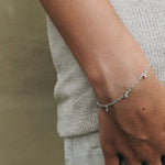 Milly-Maunder-Bubble-clover-Trio-Pebble-Rustic-Vintage-Charm-Bracelet-Sterling-Silver-Stacking