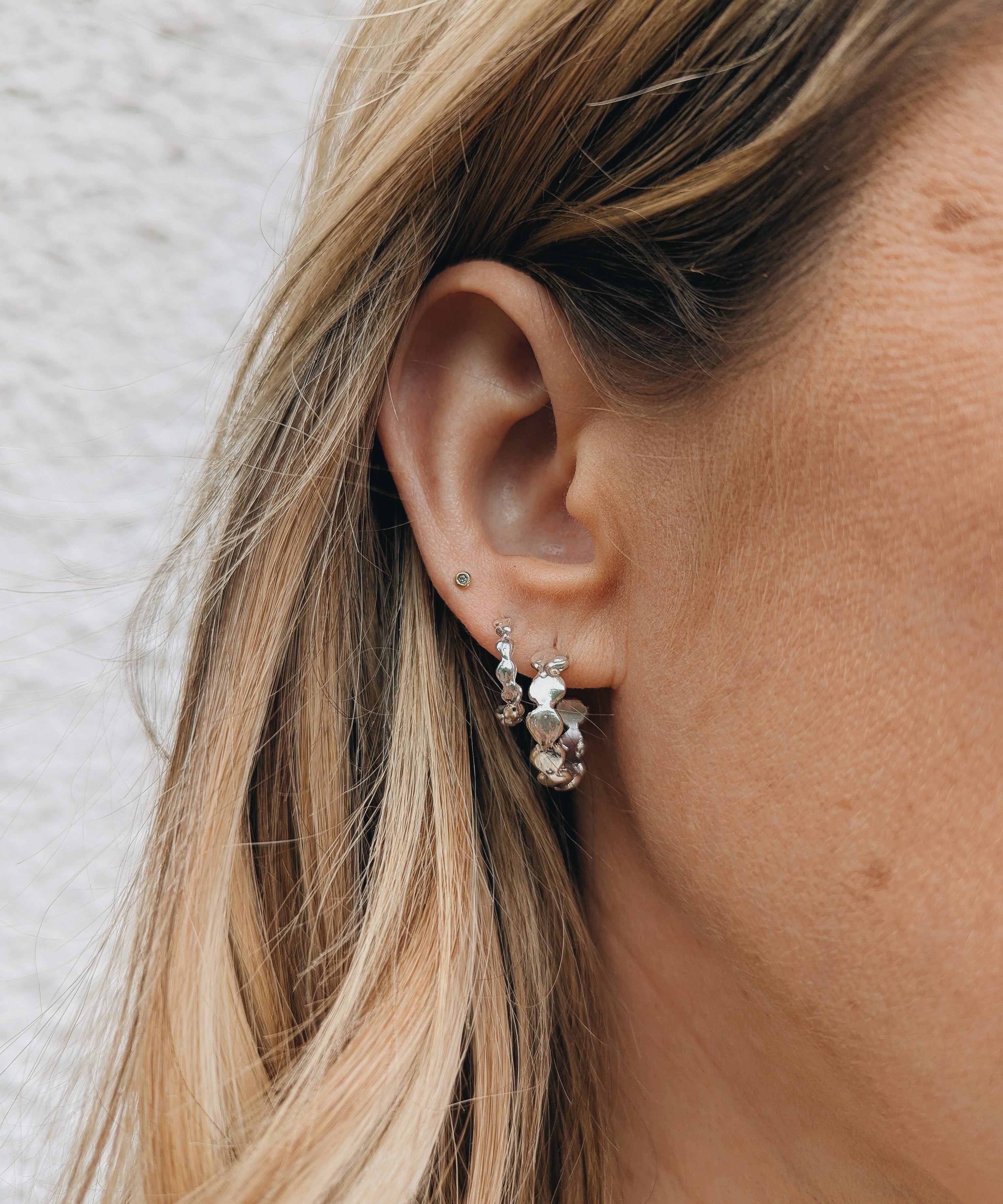 Milly-Maunder-Cova-Hoops-Earrings-Sterling-Silver-Minimal-Bubble-Circle-Disc-Pebble-Curve-Chunky-Medium-Hoop