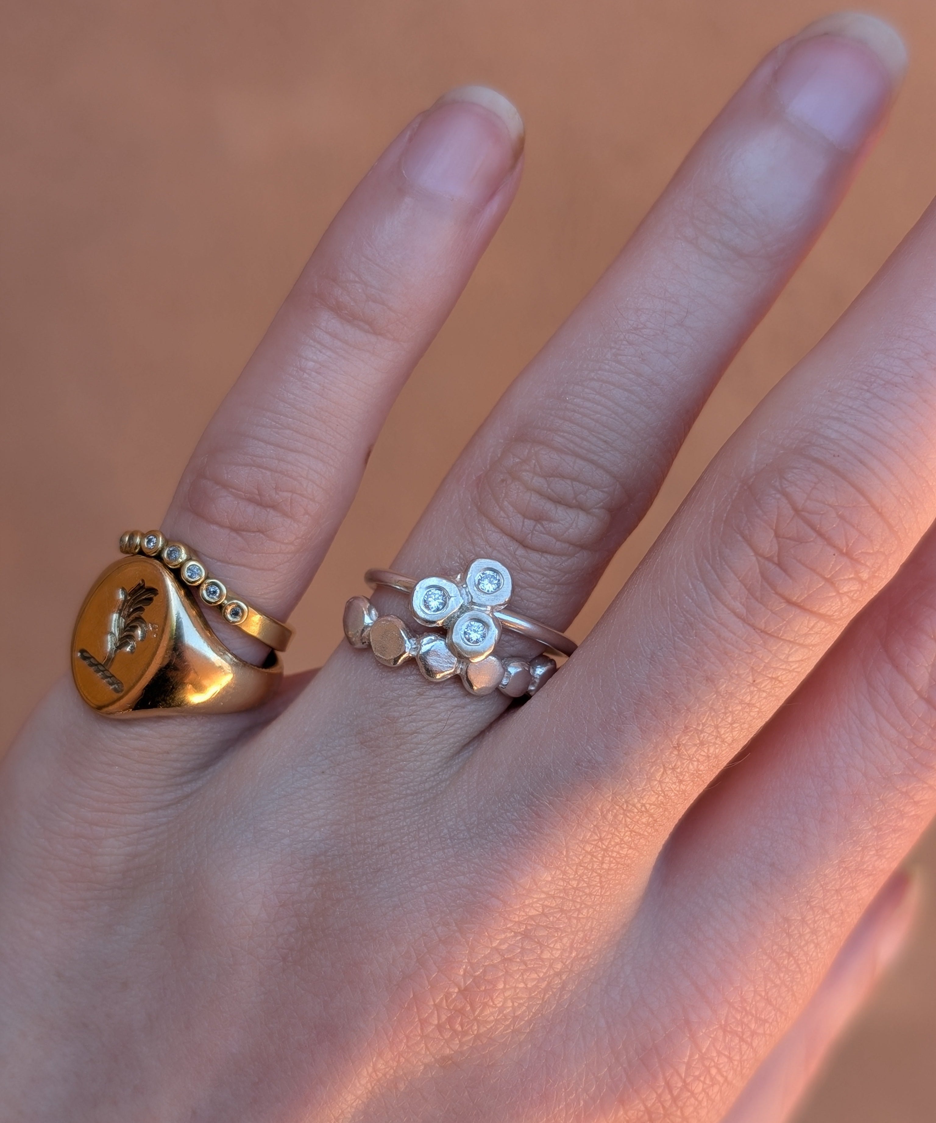 Milly-Maunder-Cova-Pebble-Bubble-Band-Stacking-Circle-Disc-Ring-Sterling-Silver-Vintage-Organic-Rustic