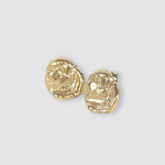 Milly-Maunder-Dara-Studs-Earrings-Stud-18ct-Gold-Plated-Small-Statement-Disc-Coin-Textured-Organic-Molten