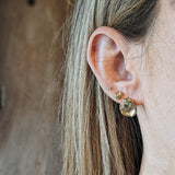 Milly-Maunder-Dara-Studs-Earrings-Stud-18ct-Gold-Plated-Small-Statement-Disc-Coin-Textured-Organic-Molten