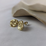 Milly-Maunder-Dara-Studs-Earrings-Stud-18ct-Gold-Plated-Small-Statement-Disc-Coin-Textured-Organic-Molten