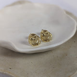 Milly-Maunder-Dara-Studs-Earrings-Stud-18ct-Gold-Plated-Small-Statement-Disc-Coin-Textured-Organic-Molten