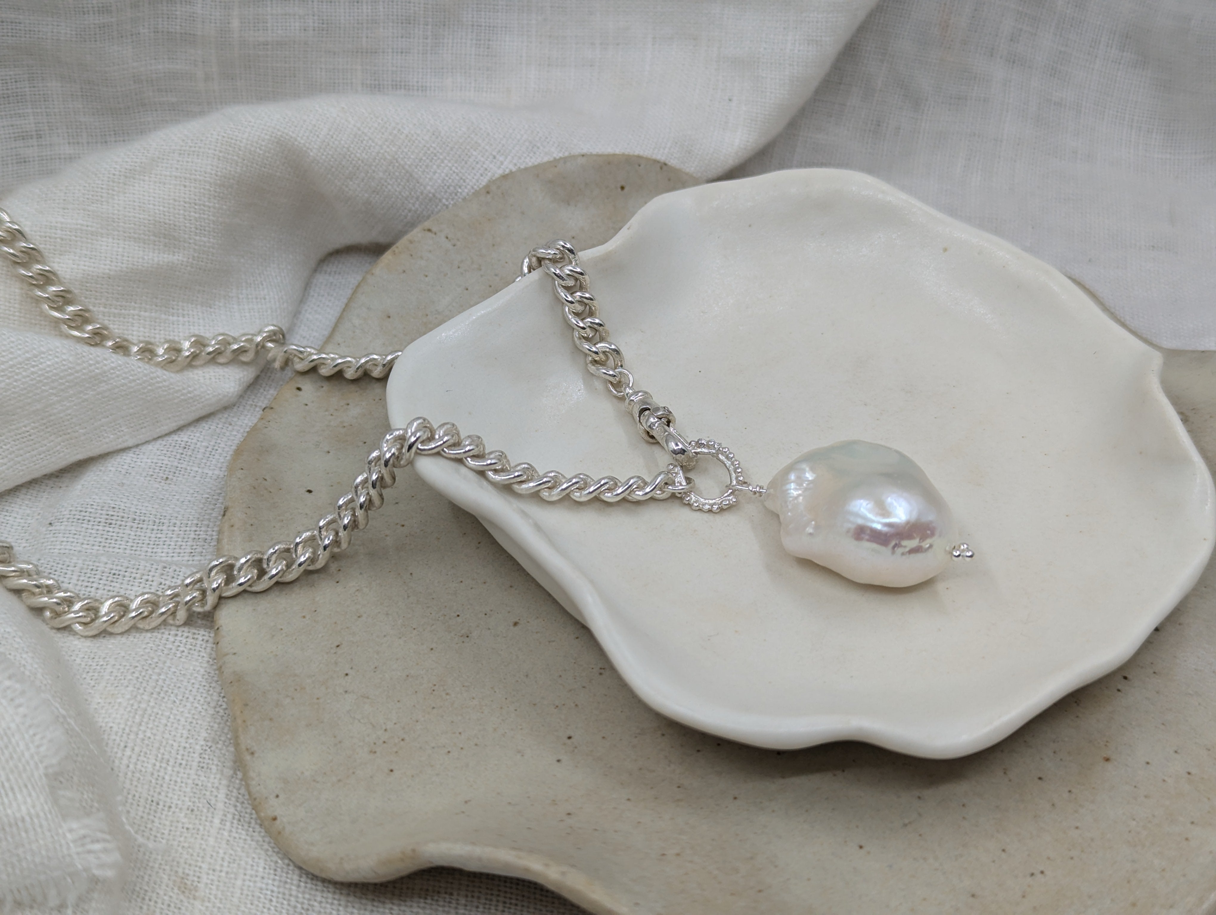 Milly-Maunder-Fireball-Freshwater-Baroque-Pearl-Bead-Pendant-Chunky-Rustic-Sterling-Silver-Chain-Statement-Necklace