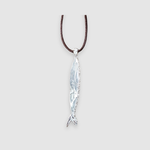 Milly-Maunder-Fish-Pendant-Long-Brown-Cord-Rope-2026-Trends-Necklace-Coastal-Marine-Motifs-Jewellery-Beach-Summer-Pendant-Sealife-Ocean-Textured-Cool-Pisces-Sterling-Silver