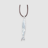 Milly-Maunder-Fish-Pendant-Long-Brown-Cord-Rope-2026-Trends-Necklace-Coastal-Marine-Motifs-Jewellery-Beach-Summer-Pendant-Sealife-Ocean-Textured-Cool-Pisces-Sterling-Silver