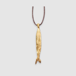 Milly-Maunder-Chunky-Fish-Pendant-Long-Necklace-Coastal-Marine-Motifs-Jewellery-Beach-Summer-Pendant-Sealife-Ocean-Textured-Cool-Pisces-Gold-Plated-Rope-Cord-Brown-Layering-Necklace-Summer-2026-Jewellery-Trends