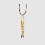 Milly-Maunder-Chunky-Fish-Pendant-Long-Necklace-Coastal-Marine-Motifs-Jewellery-Beach-Summer-Pendant-Sealife-Ocean-Textured-Cool-Pisces-Gold-Plated-Rope-Cord-Brown-Layering-Necklace-Summer-2026-Jewellery-Trends