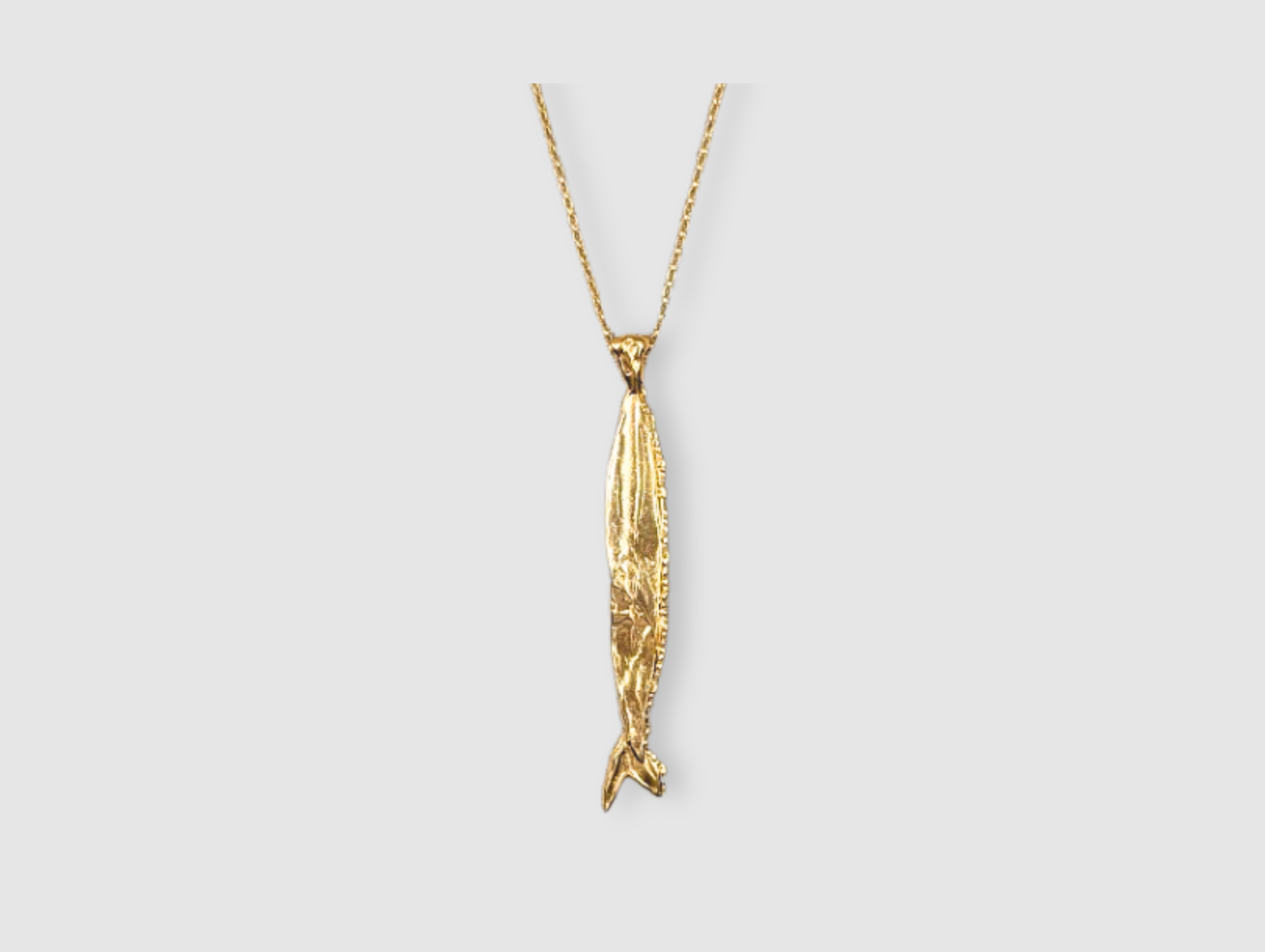 Milly-Maunder-Fish-Pendant-Long-Necklace-Coastal-Marine-Motifs-Jewellery-Beach-Summer-Pendant-Sealife-Ocean-Textured-Cool-Pisces-Gold-Plated-Layering-Necklaces
