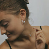 Milly-Maunder-Hinged-Huggies-Earrings-with-Trio-Pebbles-Clover-Pendant-Hoop-Sterling-Silver-Minimal-Stacking-Earring