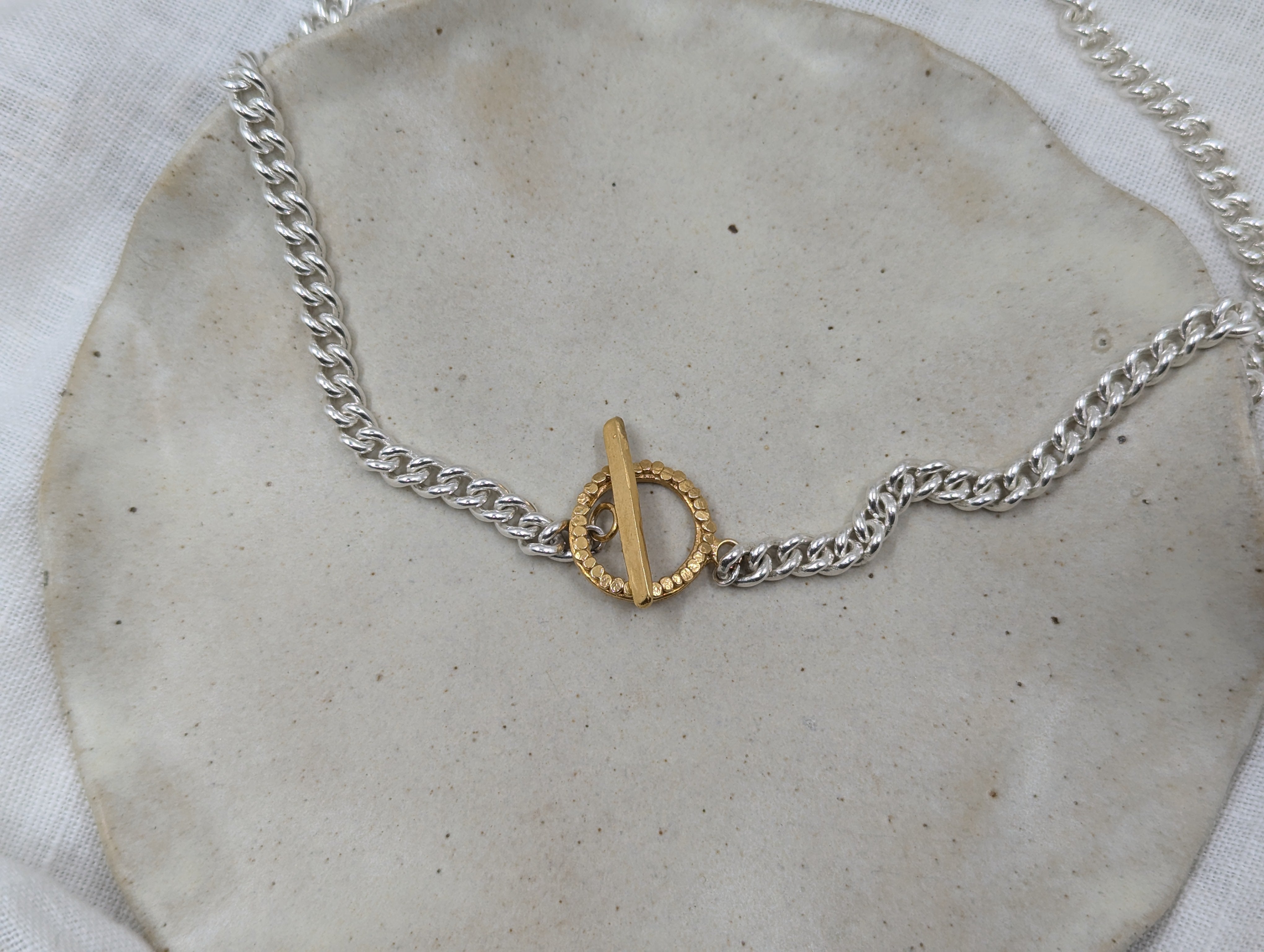 Milly-Maunder-Loop-Bar-Chunky-Chain-Pendant-Necklace-Mixed-Metal-Gold-Plated-18ct-Sterling-Silver-Statement-Cool-Chain-Jewellery