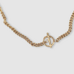 Milly-Maunder-Loop-and-Bar-Pendant-Gold-Chunky-Rustic-Chain-Necklace-Statement-18ct-Plated-Vintage-Antique-Heirloom-Organic