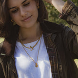 Milly-Maunder-Loop-and-Bar-Pendant-Gold-Chunky-Rustic-Chain-Necklace-Statement-18ct-Plated-Vintage-Antique-Heirloom-Organic