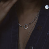 Milly-Maunder-Loop-and-Bar-T-Bar-Curb-Chunky-Chain-Sterling-Silver-Statement-Necklace-Textured-Organic