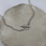 Milly-Maunder-Loop-and-Bar-T-Bar-Curb-Chunky-Chain-Sterling-Silver-Statement-Necklace-Textured-Organic