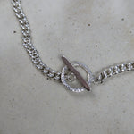 Milly-Maunder-Loop-and-Bar-T-Bar-Pendant-Curb-Chunky-Chain-Sterling-Silver-Statement-Necklace-Textured-Organic