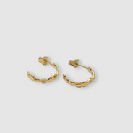 Milly-Maunder-Mini-Cova-Pebble-Beaded-Bubble-Design-Small-Huggie-Hoops-Hoop-Earrings-Gold-Plated-18ct-Stacking-Ear-Stack-Minimal-Rustic