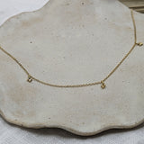 Milly-Maunder-Mini-Trio-Bubble-Pendant-Granules-Clover-Pebble-Charm-Chain-Necklace-Gold-Plated-18ct-Layering