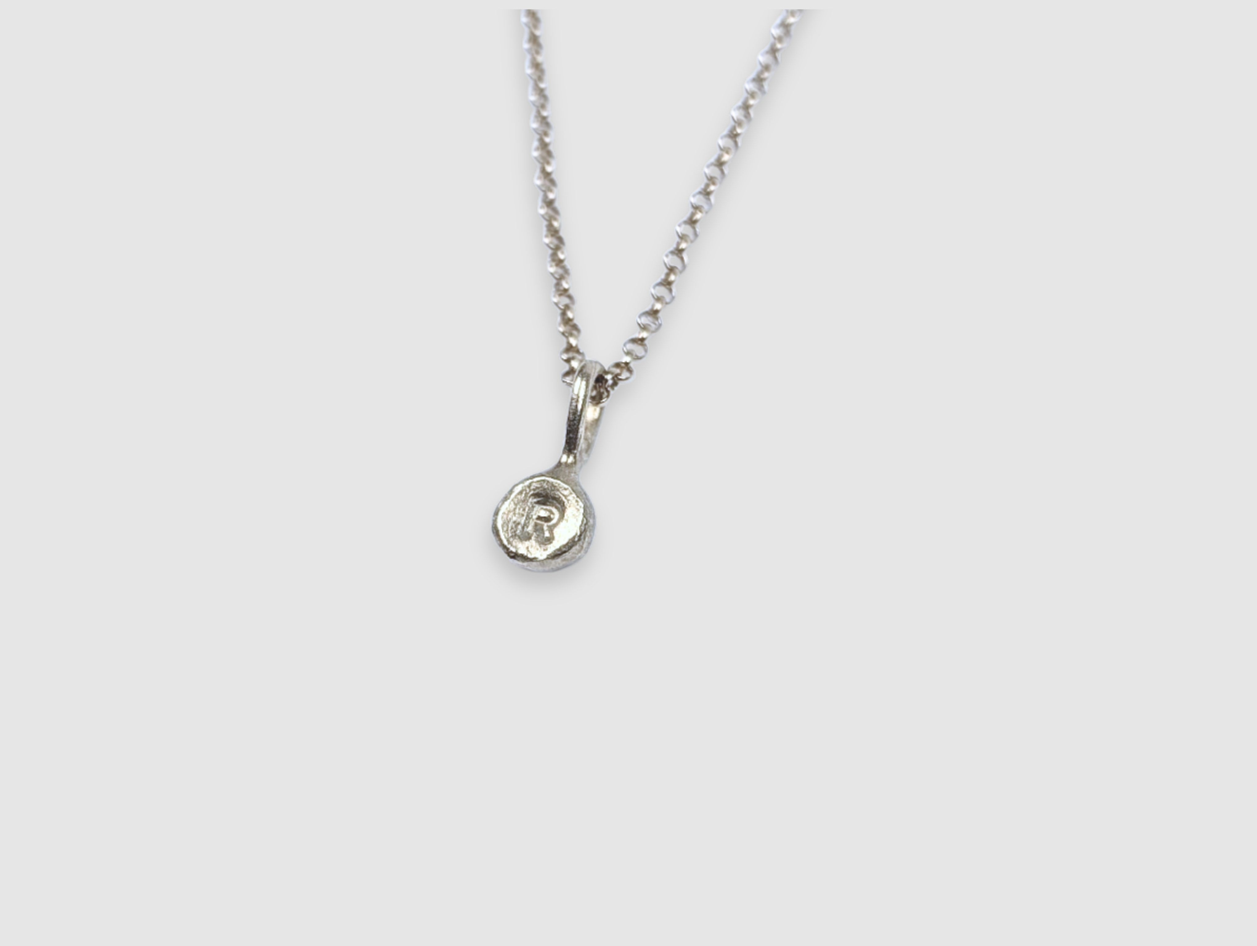 Milly-Maunder-Personalised-Single-Pebble-Nugget-Disc-Pendant-Necklace-Belcher-Chain-Alphabet-Letter-Sterling-Silver