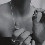 Milly-Maunder-Rustic-Textured-Beaded-Organic-Antique-T-Bar-Pendant-Necklace-Chain-Sterling-Silver