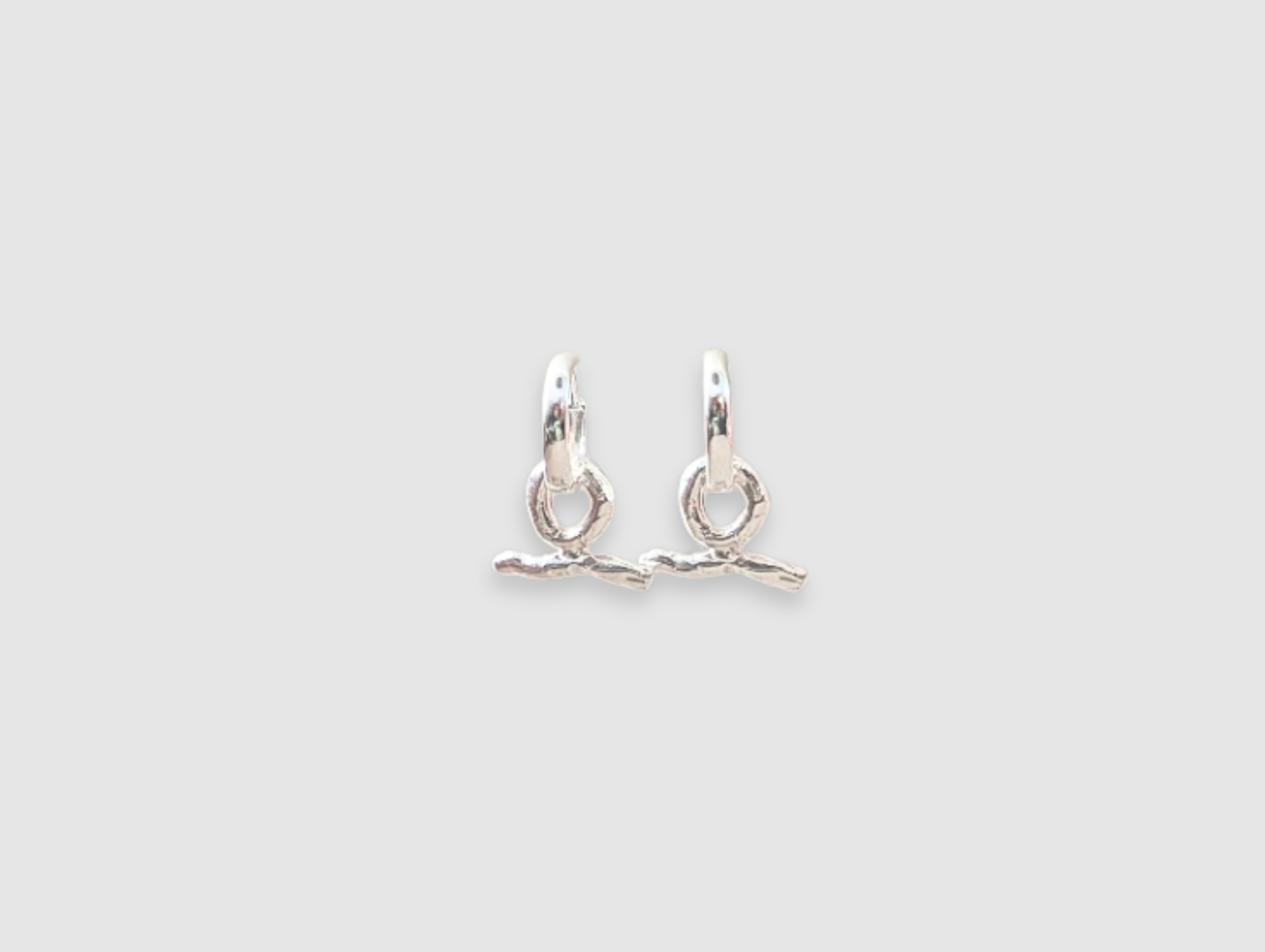 Milly-Maunder-T-Bar-Pendant-Huggie-Earrings-Molten-Texture-Sterling-Silver-Everyday-Jewellery-Cool-Organic-Form-Staple-Design