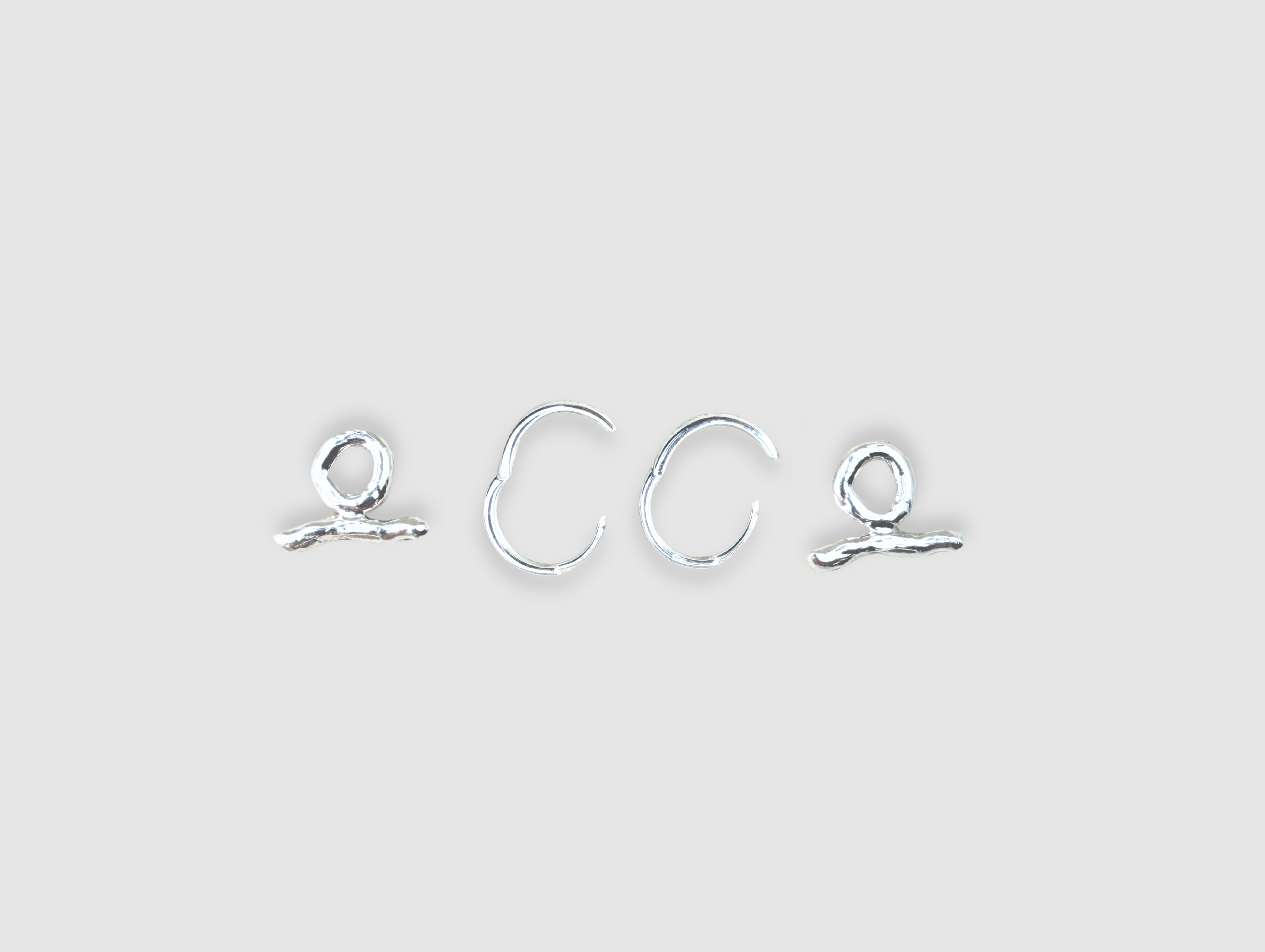 Milly-Maunder-T-Bar-Pendant-Huggie-Earrings-Molten-Texture-Sterling-Silver-Everyday-Jewellery-Cool-Organic-Form-Staple-Design