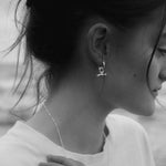 Milly-Maunder-T-Bar-Pendant-Huggie-Earrings-Molten-Texture-Sterling-Silver-Everyday-Jewellery-Cool-Organic-Form-Staple-Design