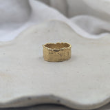 Milly-Maunder-Textured-Molten-Beaded-Edge-Mira-Cigar-Chunky-Statement-Ring-Gold-Plated-18ct-Rustic-Vintage-Heirloom