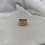 Milly-Maunder-Textured-Molten-Beaded-Edge-Mira-Cigar-Chunky-Statement-Ring-Gold-Plated-18ct-Rustic-Vintage-Heirloom